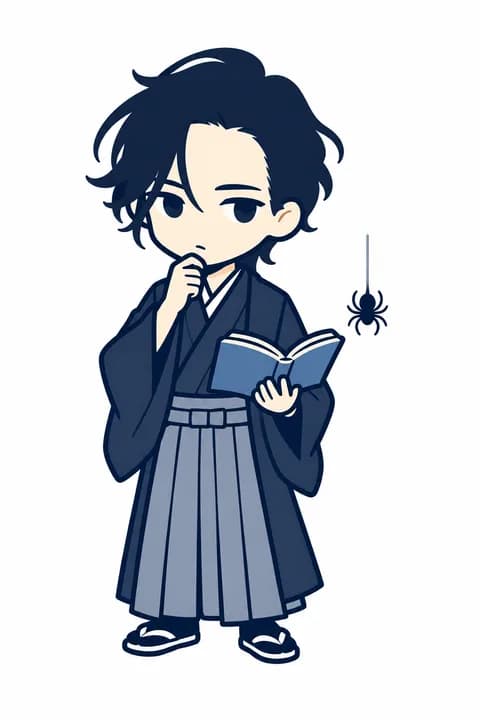 芥川龍之介の案内キャラクター（イラスト）