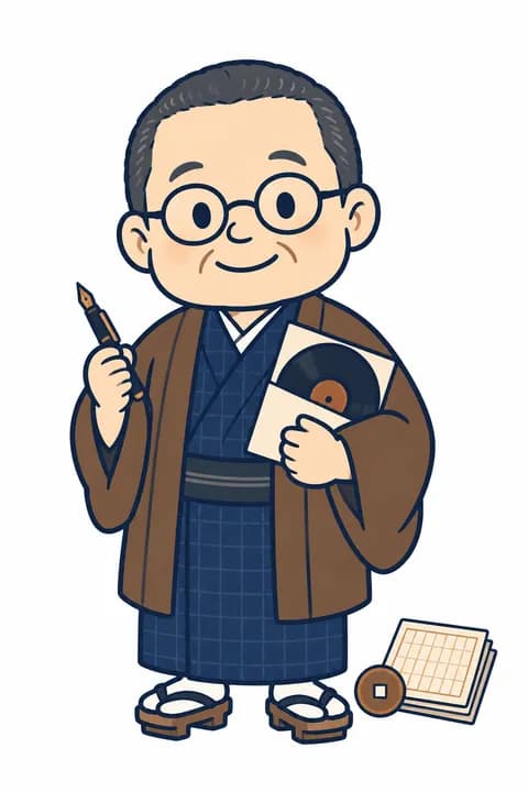 野村胡堂の案内キャラクター(イラスト)